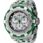 Invicta Bolt Zeus Серебристый Циферблат Зелёные Тросы Мужские Часы - 46239