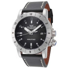 Glycine Airman Worldtimer Чёрный Кожаный Ремешок Мужские Часы - GL1023