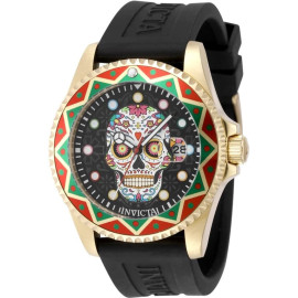 Invicta Pro Diver LATAM Exclusive Мужские Часы с Черепом Золотые - 50516