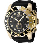 Invicta Sea Hunter Чёрный Ремешок Мужские Часы 52 мм Золотистые - 48988