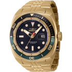 Invicta Swiss Made Чёрно-Зелёный Безель Механические Часы Золотистые - 44757